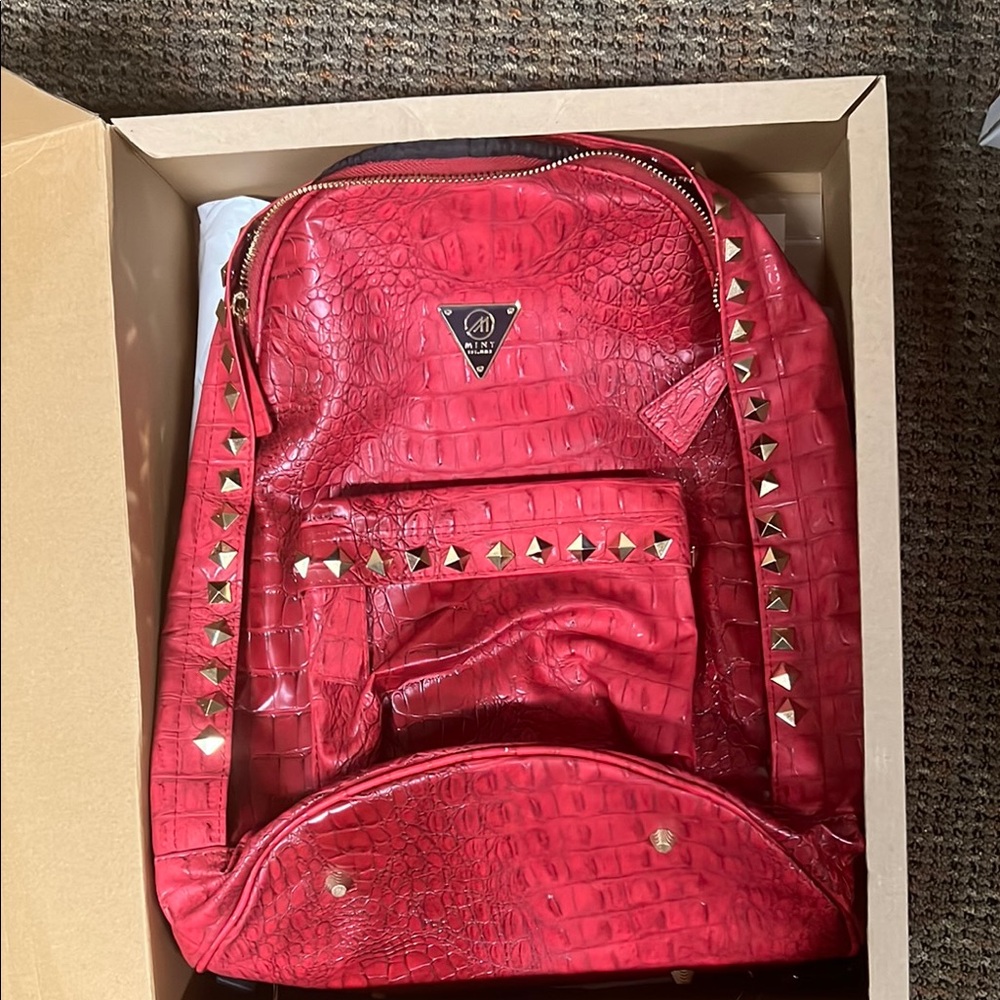 Zara Red Studded Backpack